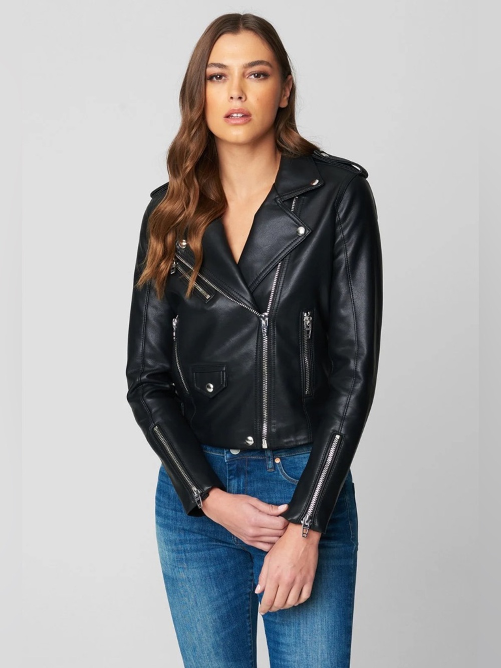 Blank NYC Black Faux Leather Biker Jacket